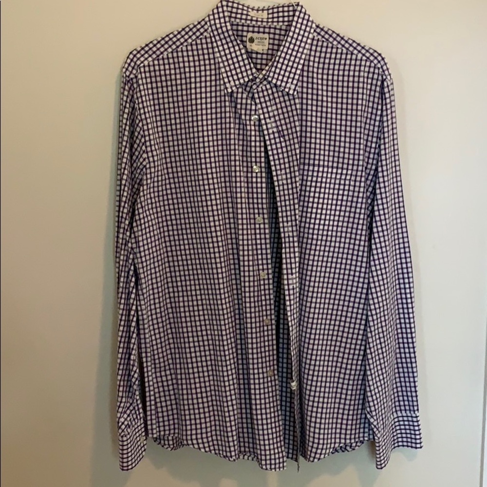 J Crew purple gingham shirt XL